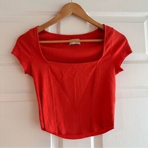 Urban Outfitters Square Neck Tee Orange‎ Size Medium